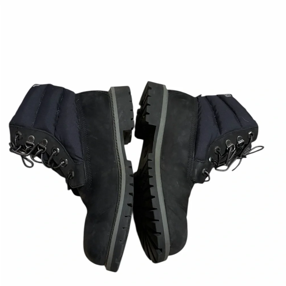 Timberland 650 Puffer Boots  Boys Size 3 Black Down Leather Rare Hiking‎ Outdoor